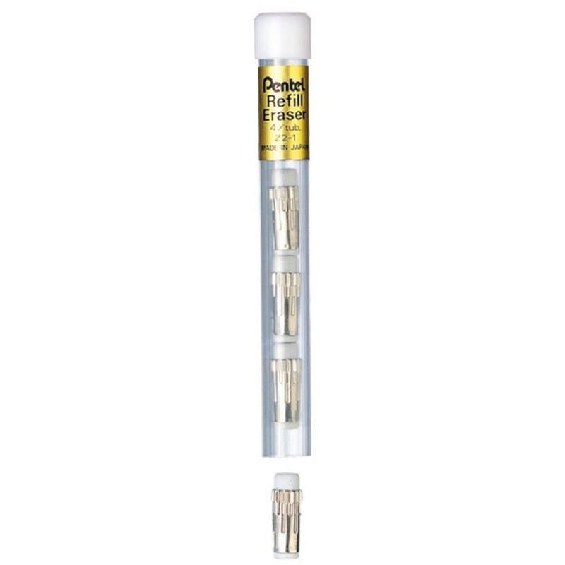 Pentel Gomme de recharge pour crayon mécanique automatique 120 DX Z2–1 N (Lot de 1–4 pièces)