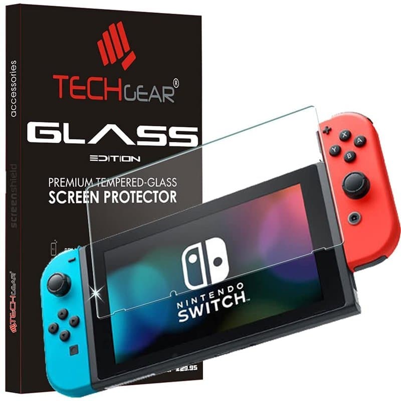 TECHGEAR VERRE Trempé pour Nintendo Switch, Protecteur d'Écran Original en Verre Trempé Compatible pour Nintendo Switch