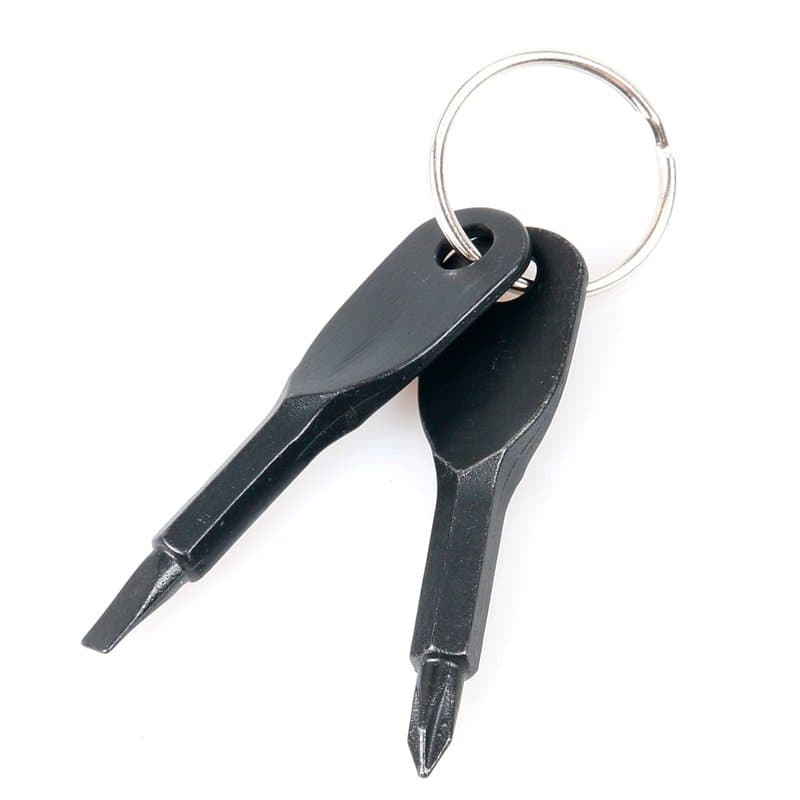 TRIXES Outil Porte-Clés Noir Tournevis Phillips et Plat