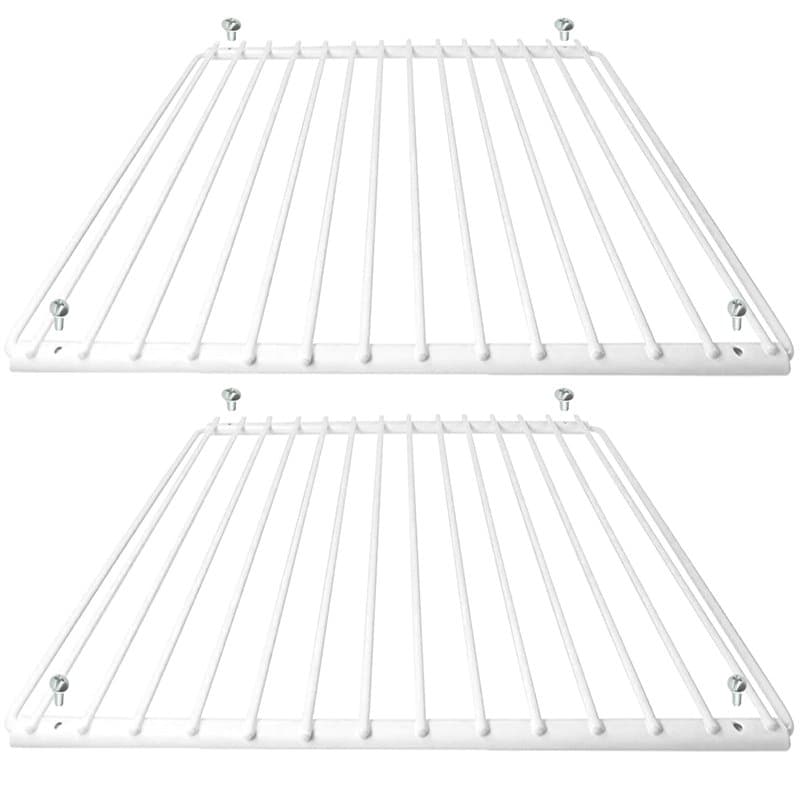 SPARES2GO de Réfrigérateur Extensible Réglable Universelle Congélateur Étagères (Lot de 2, Revêtement en Plastique Blanc)