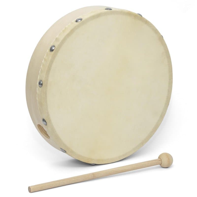 World Rhythm Tambour à main avec cadre de 25,4 cm, mailloche incluse
