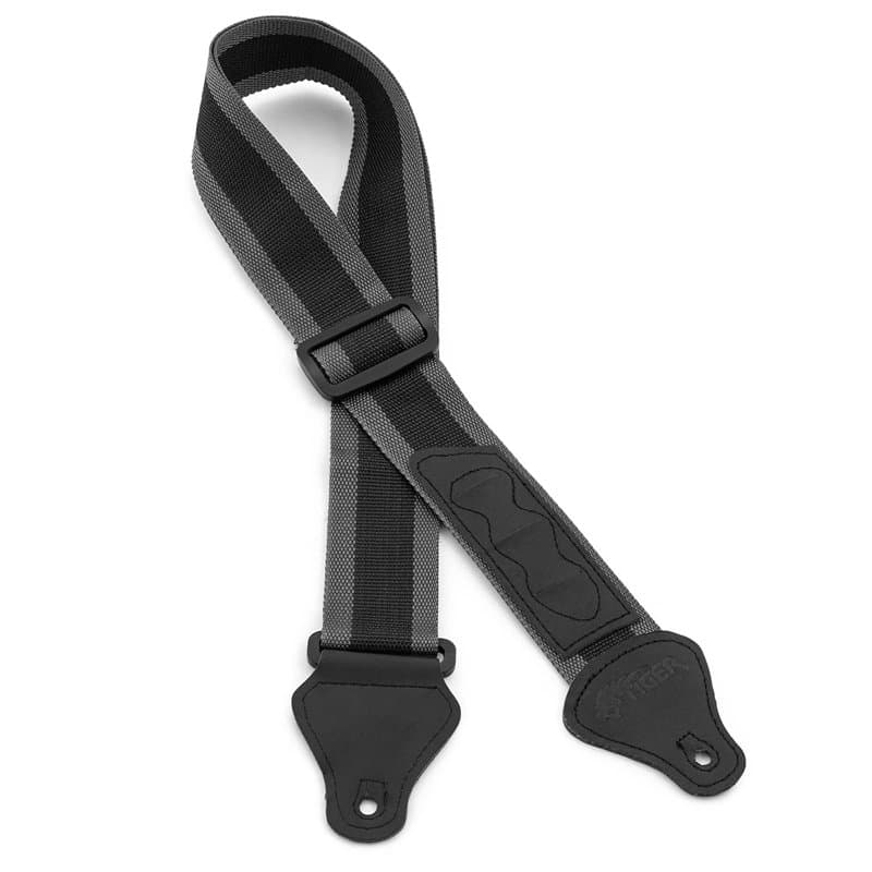 TIGER UAC4-GY Sangle de Ukulele pour Ukes Soprano, Concert, Tenor et Baritone avec porte plectre - Gris