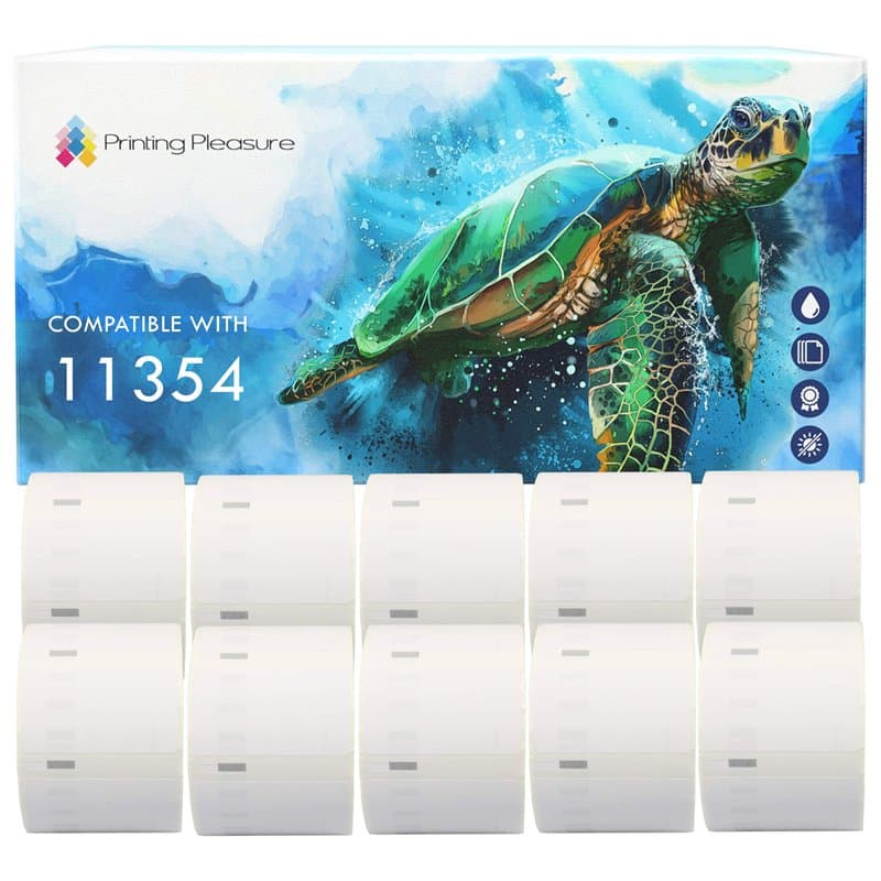 Printing Pleasure 11354 10 Rouleaux S0722540 57mm x 32mm Étiquettes Multi-usages compatible pour Dymo LabelWriter 4XL 450 400 33