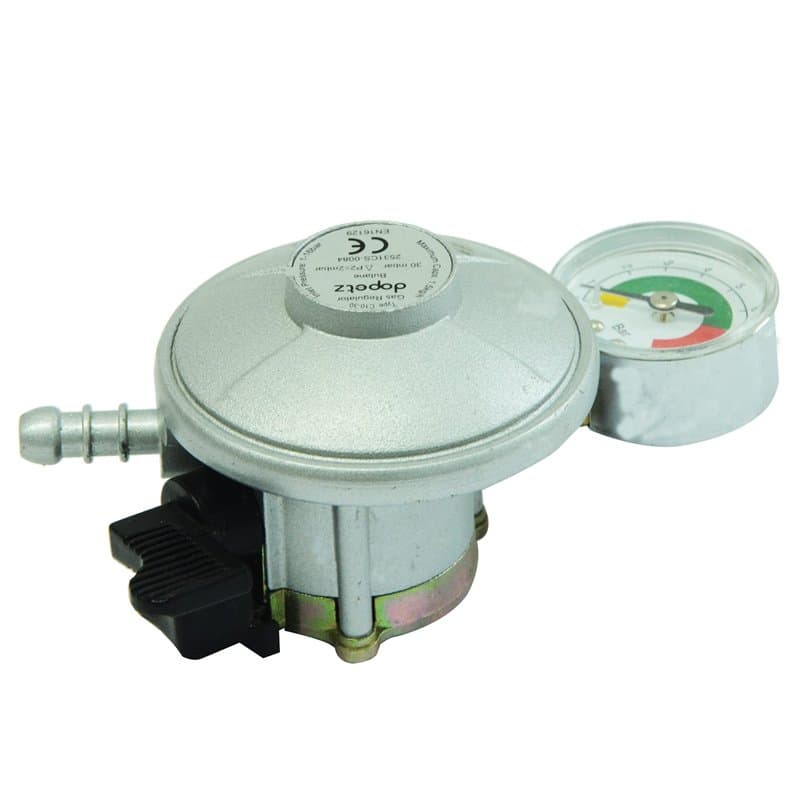 Dapetz ® Détendeur de gaz butane à clipser avec jauge 30 mbar compatible avec Calor Flogas 21 mm caravane camping-car pour boute