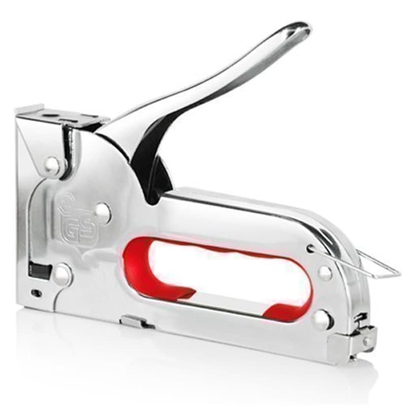 Accessotech Résistant Acier Inoxydable Métal Pistolet Agrafeur & 100 Agrafes Agrafeuse 6.35/7.95mm Artisanat Tapisserie Travail