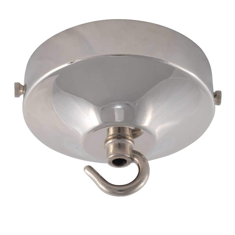 ElekTek Rosace de plafond concave de 100 mm de diamètre avec patte de fixation et crochet - pour les luminaires suspendus et les
