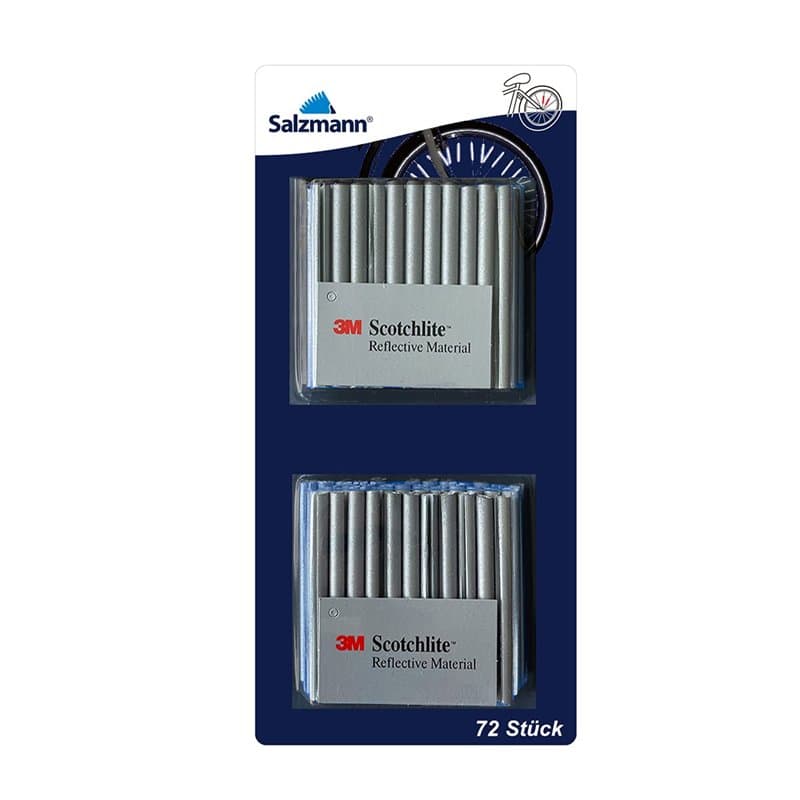Salzmann Lot de 72 réflecteurs de Rayons de Roue de vélo brevetés avec matériau réfléchissant Scotchlite 3M – Compatible avec To