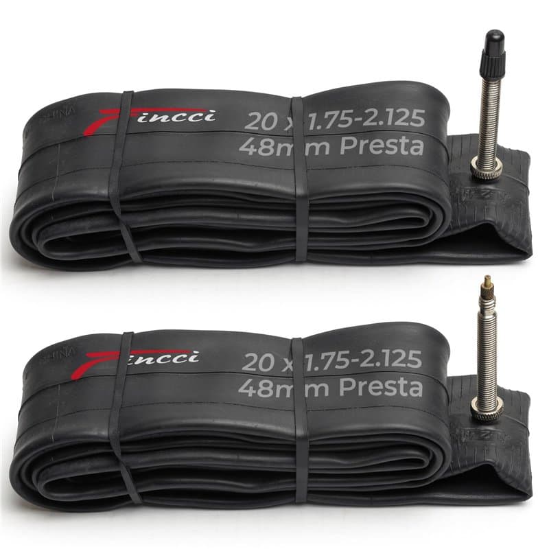 Fincci Chambre a air 20 Pouces - Paire Chambres à air Bmx 20x1.75 x 1.95 x 2.00x2.1 pouces de Valve Presta 48mm pour Enfant Velo