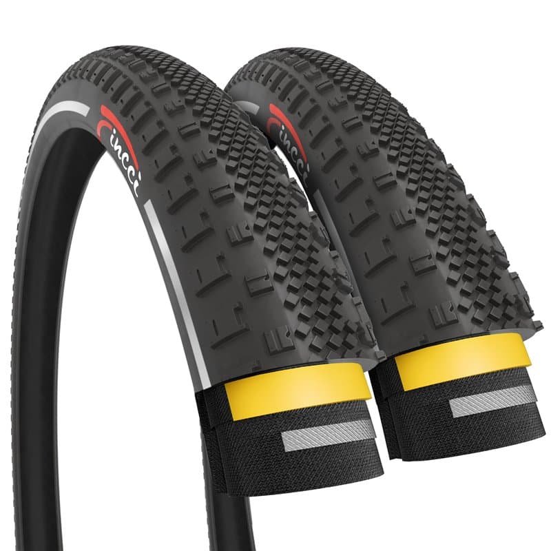 Fincci Gravel Pneus 700 x 38c - Paire Réfléchissant Pliable Tire 28 x 1.5 Pouces avec Protection Anti Crevaison 1mm 30 TPI pour