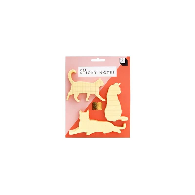 Good Design Works Notes autocollantes en forme de chat | Comprend 3 motifs distincts | Blocs de notes adhésifs en forme de chat