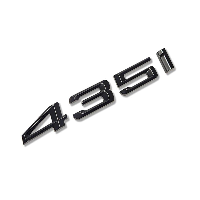 MCK Auto - 435i Noir brillant Wing Fender Avant Arrière Badge Logo Boot Emblème Autocollant Autocollant Tuning