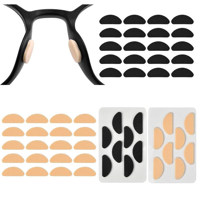 Jinlaili 40 Paires Coussinet de Nez en Mousse, Plaquettes de Nez Auto-Adhésives, Antidérapant Coussinets de Nez, Lunettes Nez Pa