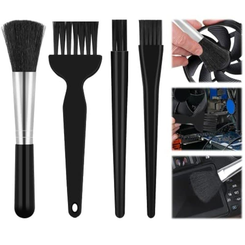 Vesaneae 4 Pièces Pinceaux Antistatiques, Kit de Brosse de Nettoyage, Kit de Brosses à Clavier, Brosse à Poussière PC, Pinceaux