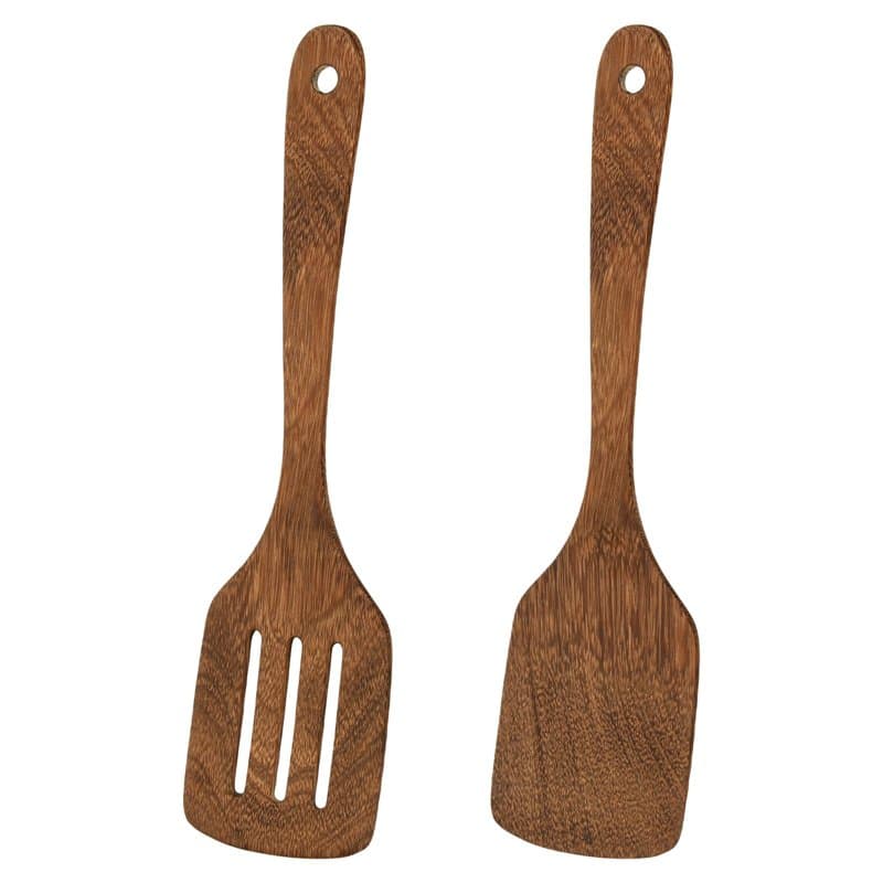 Chstarina 2 Pièces Ustensiles de Cuisine, Spatules en Bois, Spatule Cuisine, Résistant à la Chaleur, Antiadhésive, Robustes, Spa