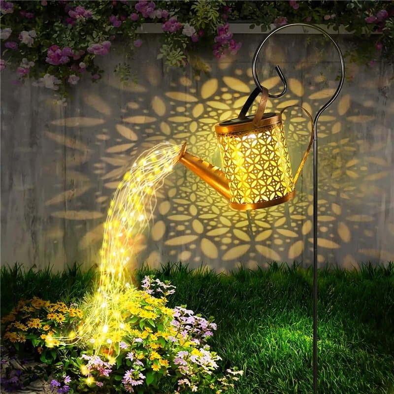 CNMTCCO Lampes solaires d'extérieur,Arrosoir solaire d'extérieur,Décoration de style moderne, Lampes de jardin avec douche étoil