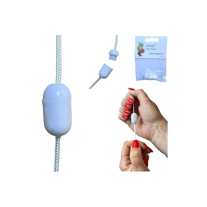 Lowgy Connecteur de cordon en plastique blanc pour connecter des cordons de tirage, des stores, des lacets et des projets de cor
