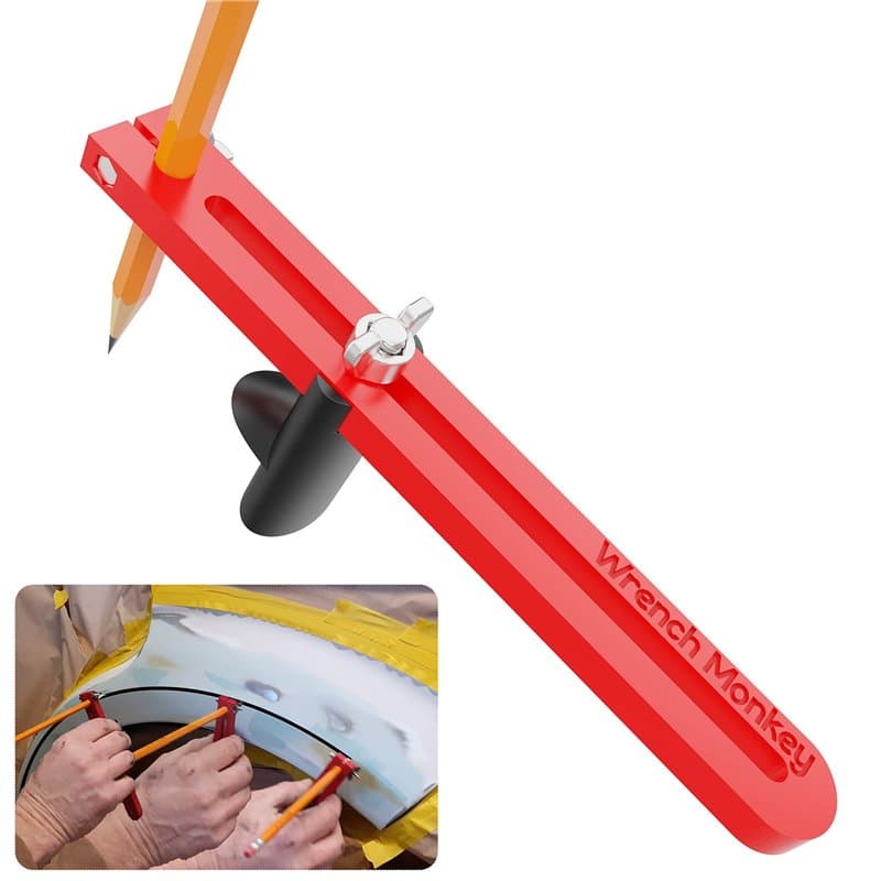 Wrench Monkey Kit d'outils de marquage de ligne pour arche de roue et carrosserie, quart de panneau et garde-boue de voiture, ou
