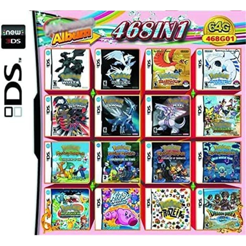 468 in 1 Games Super Combo Cartridge for DS, NDS, NDSL, NDSi, 3DS, 2DS XL, New