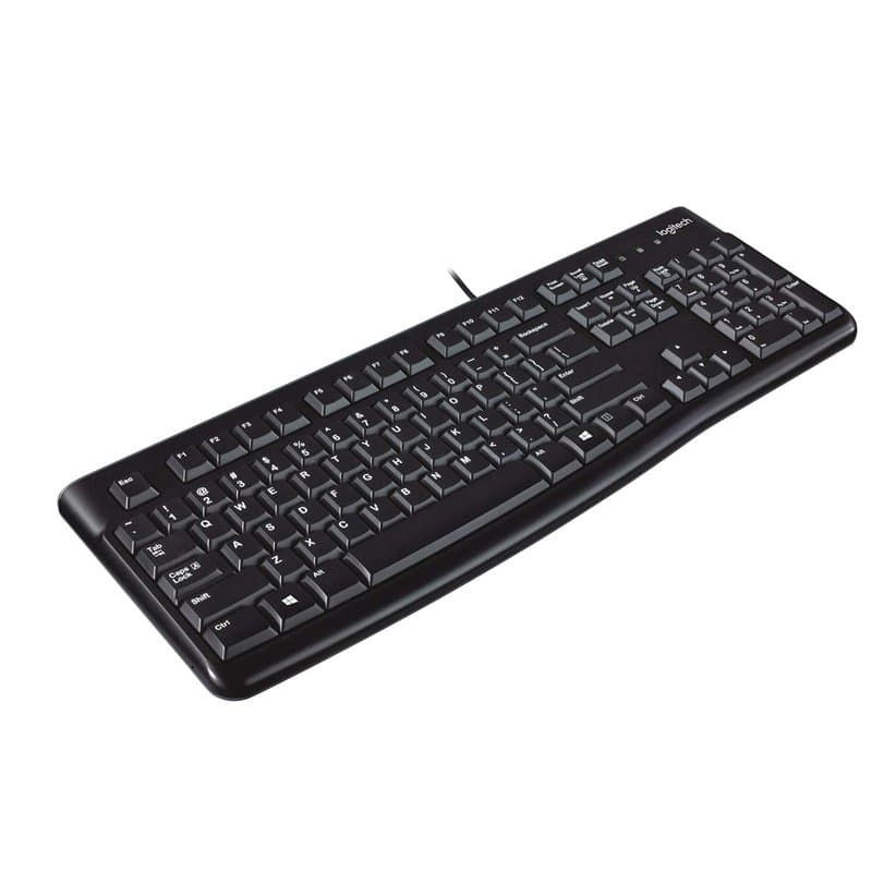 Logitech K120 Clavier Filaire pour Windows, USB Plug-and-Play, Taille Standard, Résistant Eclaboussures, Barre D'Espacement Incu