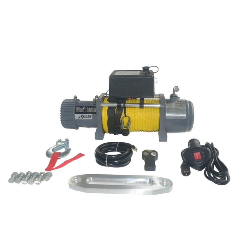 Treuil électrique 12 V 5900 kg 4800 W Treuil avec corde synthétique Longueur 27 m Ø 9 mm