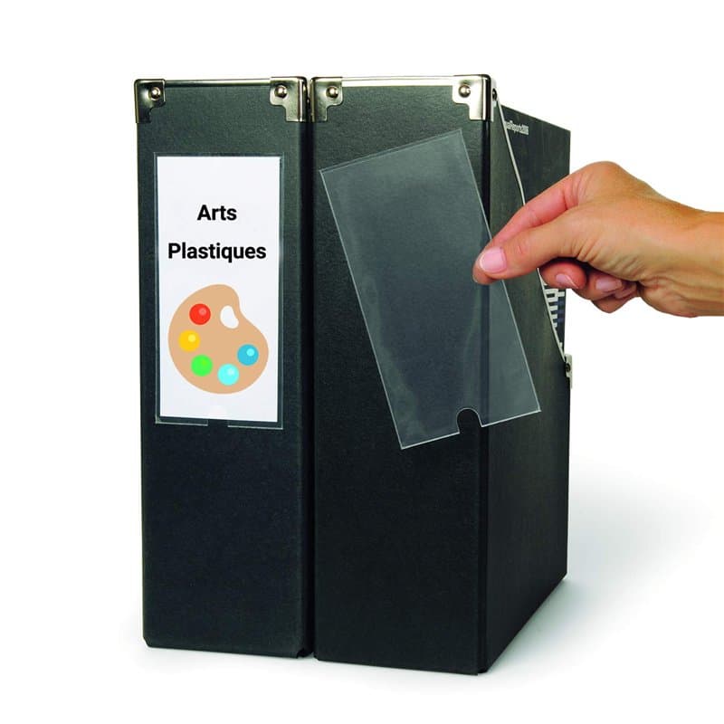 Djois made by 3L 10345- Sachet de 6 Porte-étiquettes adhésifs 3L - 62 x 150 mm - étiquettes pour classeurs, corbeilles à courrie