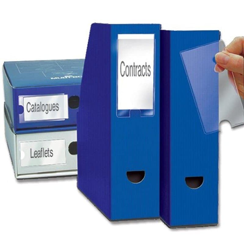 3L Porte étiquette polypropylène Auto-adhésif avec Inserts 75x150mm Ref 10350 Lot de 3