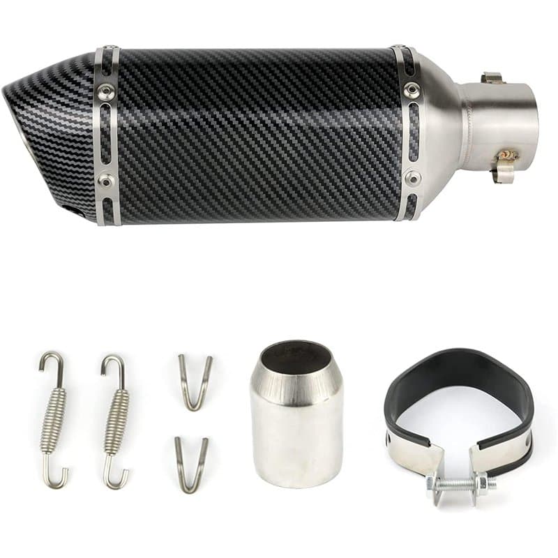Vanwoke Système D'échappement Moto Universelle 38-51mm avec amovible DB Killer, Silencieux Moto pour Yamaha Suzuki, Sport motos,