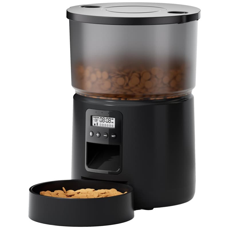 Distributeur Croquettes Chat Automatique - Distributeur Croquettes Chat avec Minuterie Programmable - 1-6 Repas par Jour - avec