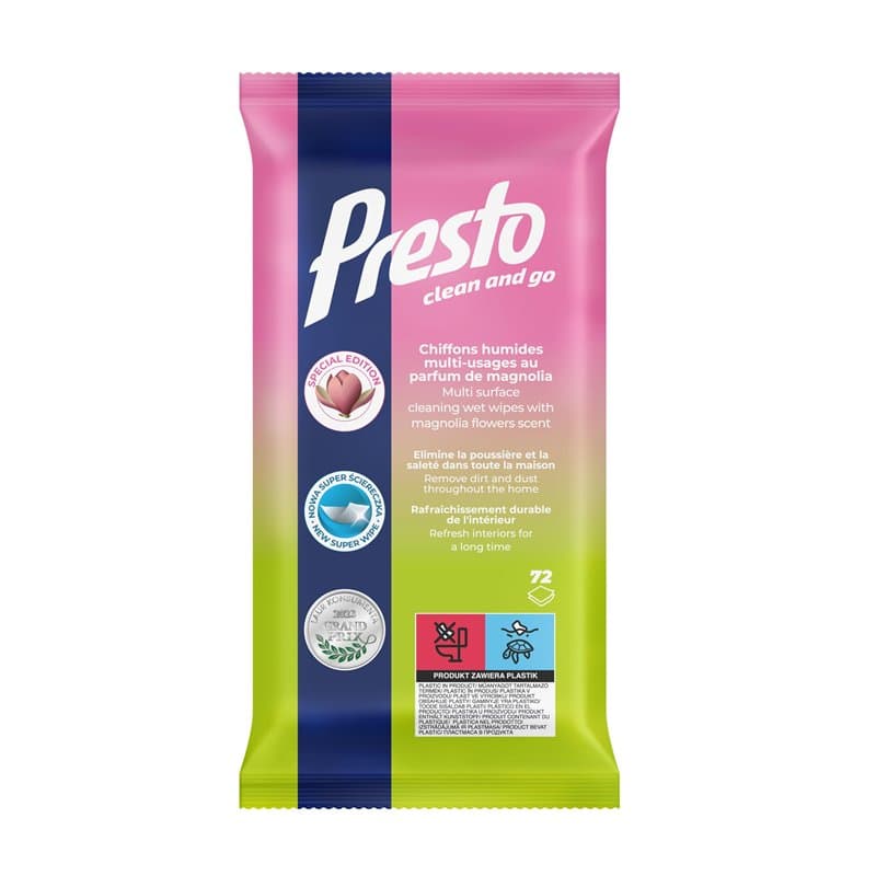 Presto Lingettes Nettoyantes pour Meubles en Bois - Nettoyage Rapide et Efficace - Meubles en Bois, Vernis, Matériaux Similaires