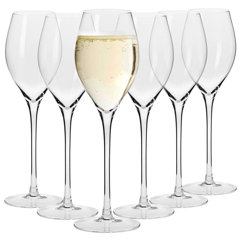 Krosno Verre Cristal de Prosecco Champagne | Lot de 6 | 280 ML | Collection Harmony | Parfait la Maison, Les Restaurants, Les Fê