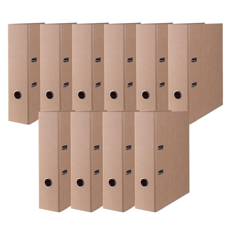 DONAU Premium ECO Maxi FSC Classeur de bureau / 10 Classeurs à levier A4/ large/DIN A4 8 cm - 80 mm/Beige/bon pour l'environneme
