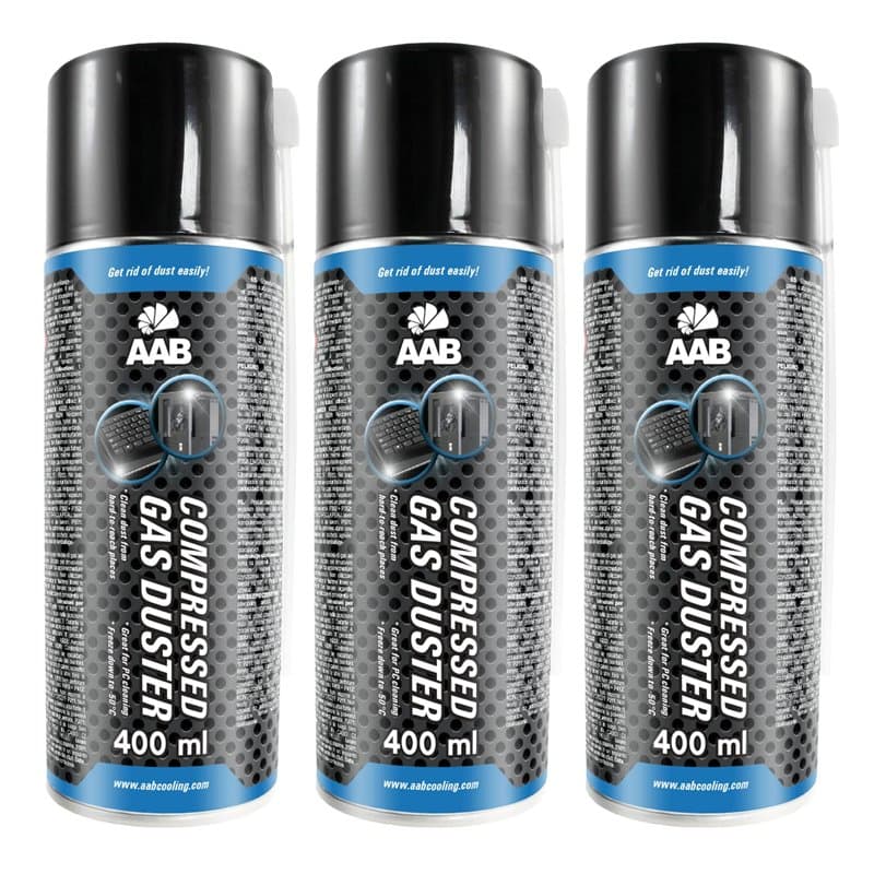 3 x AABCOOLING Bombe Air Sec 400ml, Bouteille Air Comprimé, Nettoyage des Ordinateurs, Dépoussiérant en Spray, Enlever la Poussi