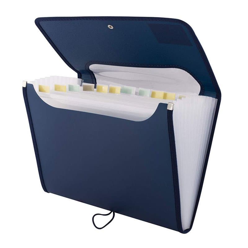 D.RECT 5590 - Trieur Extensible 12 Poches A4 | Extensible Classeur Documents | Accordéon Classeur Pochettes Porte-documents mari