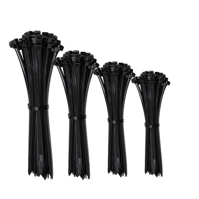 ERKO Serre-câbles électriques Set 200 pièces 100x2,5 ; 150x2,5 ; 200x3,6 ; 300x3,6 mm Support résistant aux UV pour le chemin de