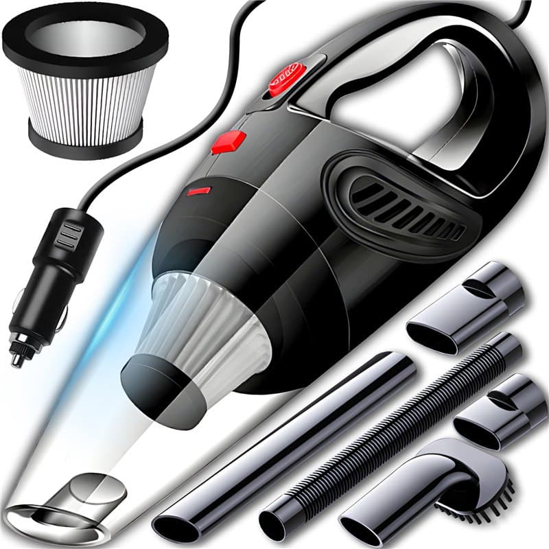 Retoo Aspirateur de Voiture 4 en 1 Sec DC 12 V 120 W 4200 Pa avec Filtre HEPA, aspirateur à Main avec Brosse et Tuyau Souple, as