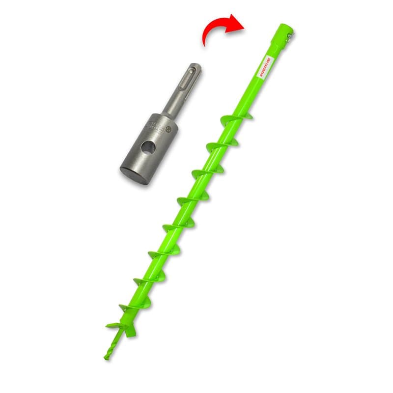 WERHE Tarière pour machine de forage avec adaptateur SDS Plus ⌀50 mm, longueur 80cm - Tarière pour puits, plantation d'arbres, t