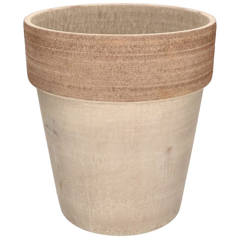 KOTARBAU® Pot de fleurs en terre cuite - Diamètre : 28 cm - Résistant au gel - Bord nervuré - Café