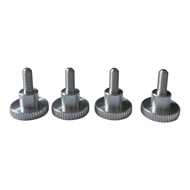PrecisionGeek Vis moletées M4 x 10 mm, aluminium, 16 mm de diamètre, avec épaule, vis moletées droites DIN 464 M4 x 10 mm (4 piè
