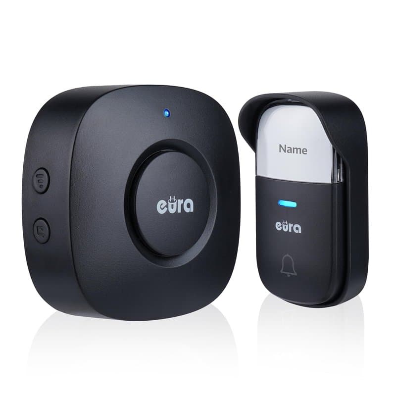 Sonnette sans fil "EURA" WDP-52A3 - cinétique, sans batterie, extensible, 230 V CA, 38 mélodies, portée jusqu’à 200 m, IP55, por
