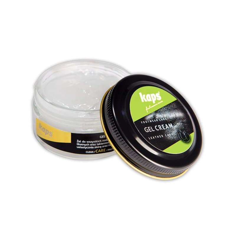 Kaps Gel Crème de Qualité pour Cuir Verni à Grain Lisse et Cuir Délicat, Chaussures Bottes Sacs, Nettoie et Nourrit, 50 ml - 1,7