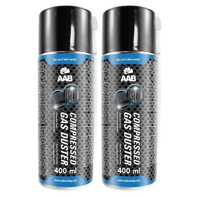 2 x AABCOOLING Bombe a Air Comprimé 400ml, Préparation en Spray de Air Comprimé, sans Odeur Nettoyage PC, Enlever la Poussière,