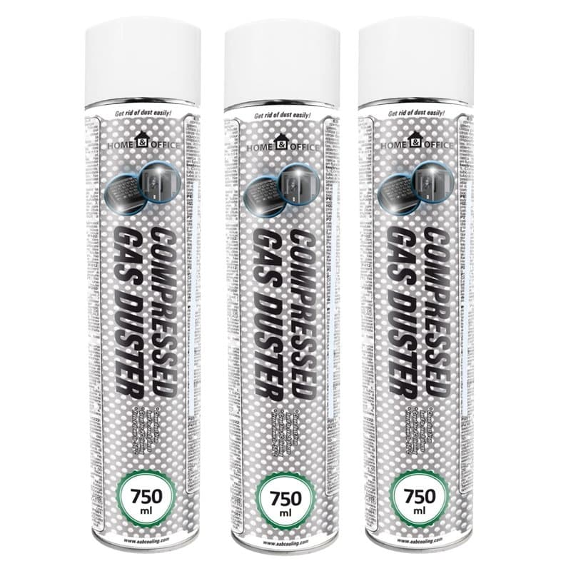 Air Comprimé Gaz 3x AABCOOLING Home&Office Gas Duster 750ml K2, Kits de nettoyage, Préparation en Spray, Enlever la Poussière, P