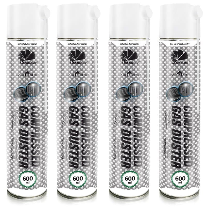 AABCOOLING Home&Office Compressed Gas Duster 4x600ml – Spray Nettoyage Bureau, Dépoussiérant PC, Laptop, Écran, Console, Clavier
