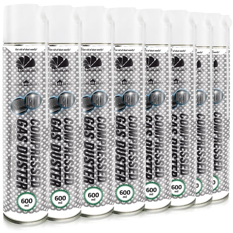 AABCOOLING Home&Office Compressed Gas Duster 8x600ml – Spray Nettoyage Bureau, Spray Nettoyant, PC, Clavier, Laptop, Équipement