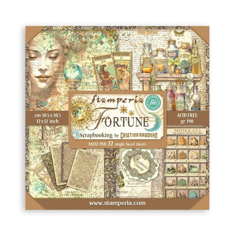Stamperia - Papier de scrapbooking pour scrapbooking, albums, fabrication de cartes, bullet journaling et plus, sans acide, visa