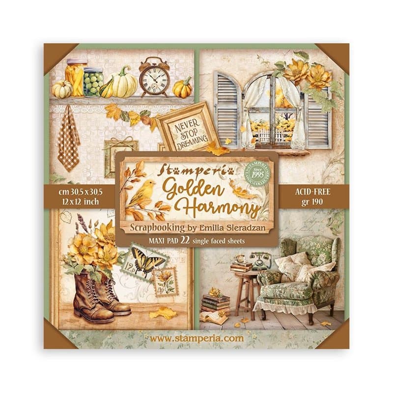 Stamperia - Papier de scrapbooking pour scrapbooking, albums, fabrication de cartes, bullet journaling et plus, sans acide, visa