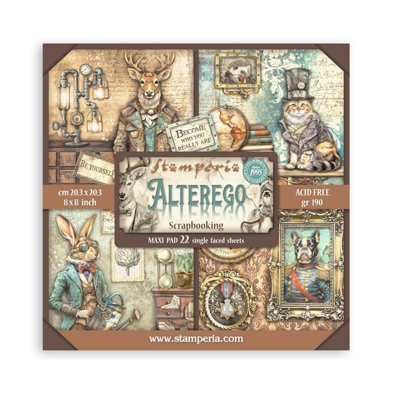 Stamperia - Papier de scrapbooking pour scrapbooking, albums, fabrication de cartes, bullet journaling et plus, sans acide, visa