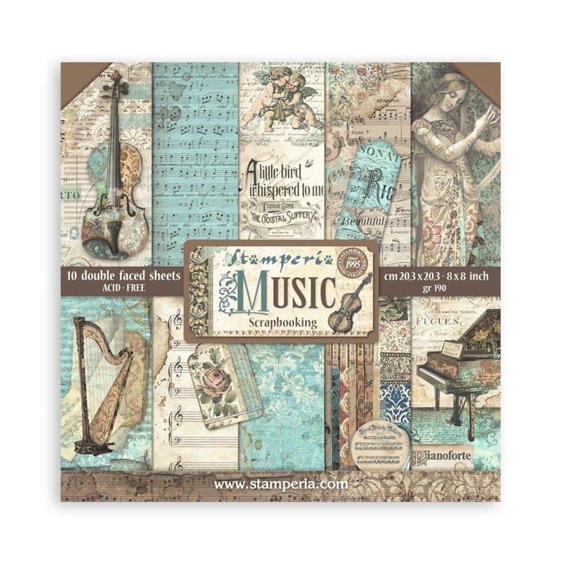 Stamperia - Papier de scrapbooking pour scrapbooking, albums, fabrication de cartes, bullet journaux, et plus, sans acide, doubl