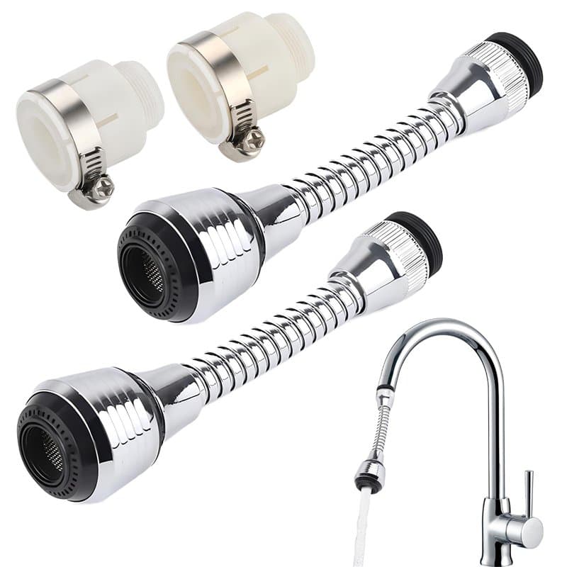 Wohlstand 2 pièces Aérateur de Robinet Flexible, Robinet Pulvérisateur Extension, Aérateur de Robinet Pivotant à 360°, pour la p