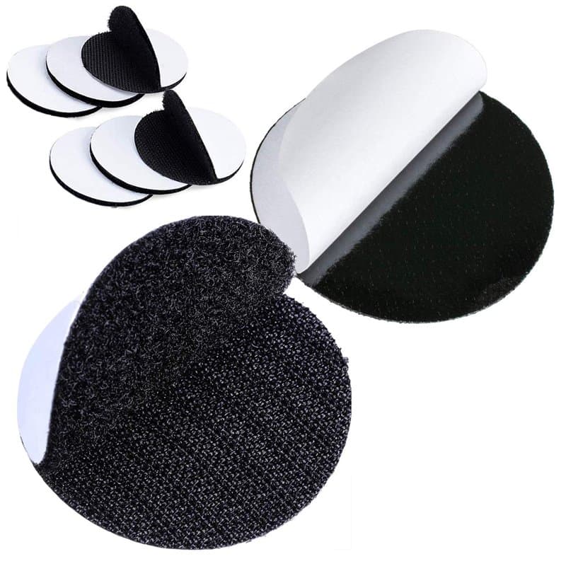6 Paires 100MM Autocollantes Crochets et Boucles Rond Pastille Adhésif Collant Point Monnaies Arrière pour Travaux de Maison, Br